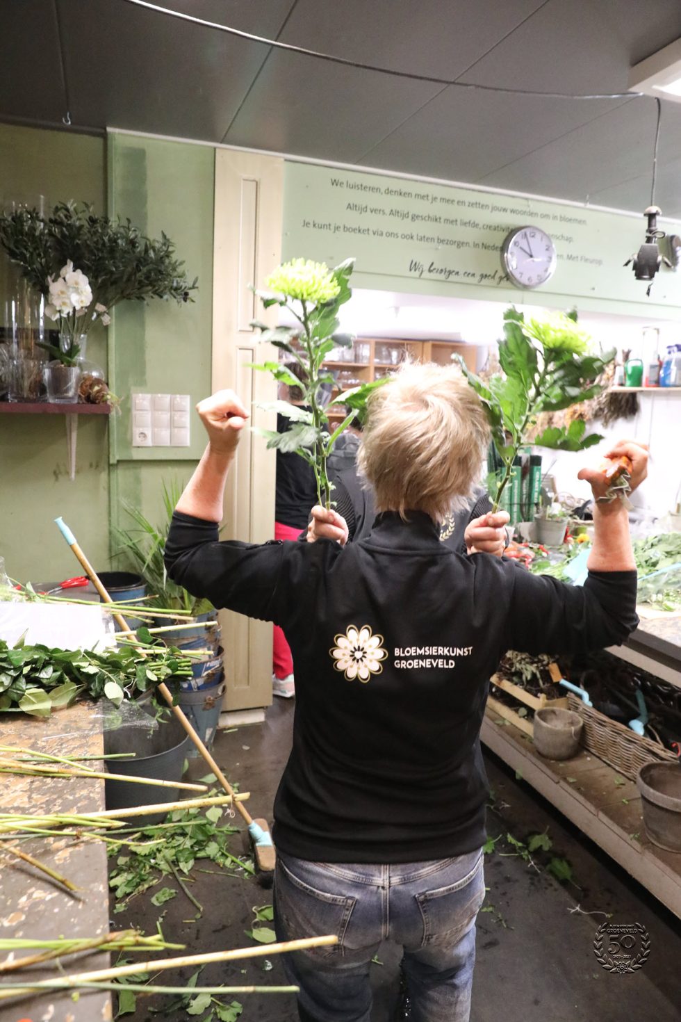 Bloemsierkunst Groeneveld viert 50 jarige - gouden jubileum