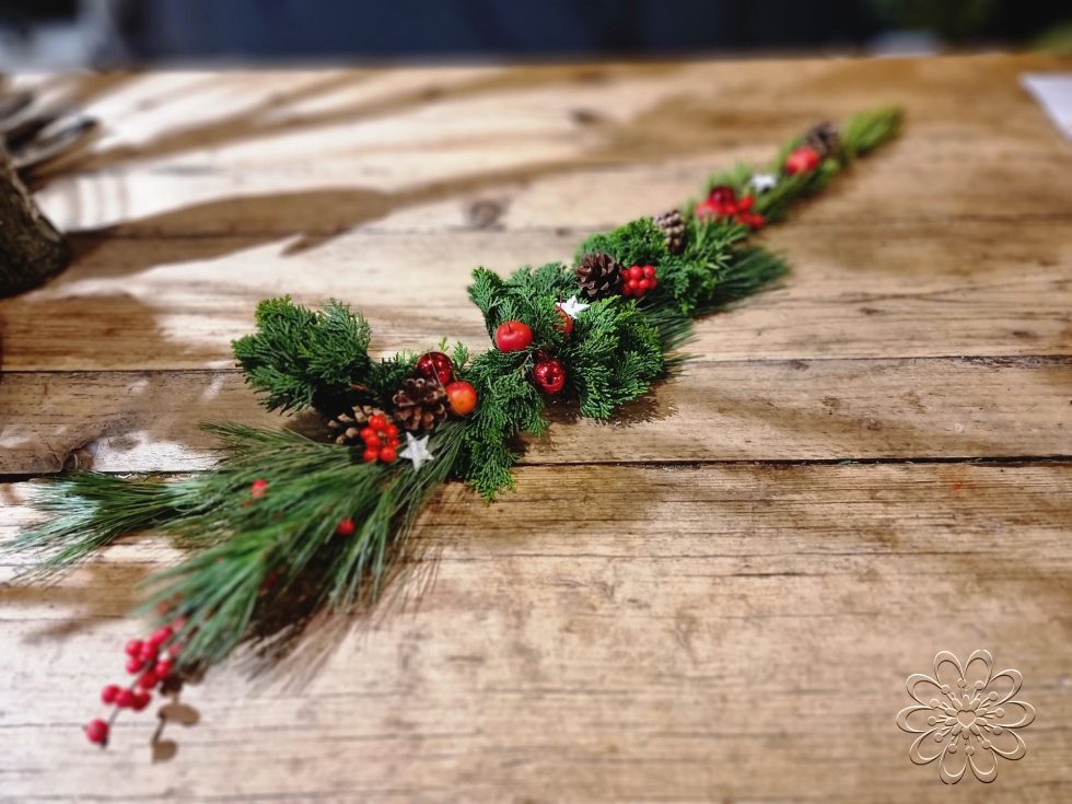 Kerst decoratie tafelloper