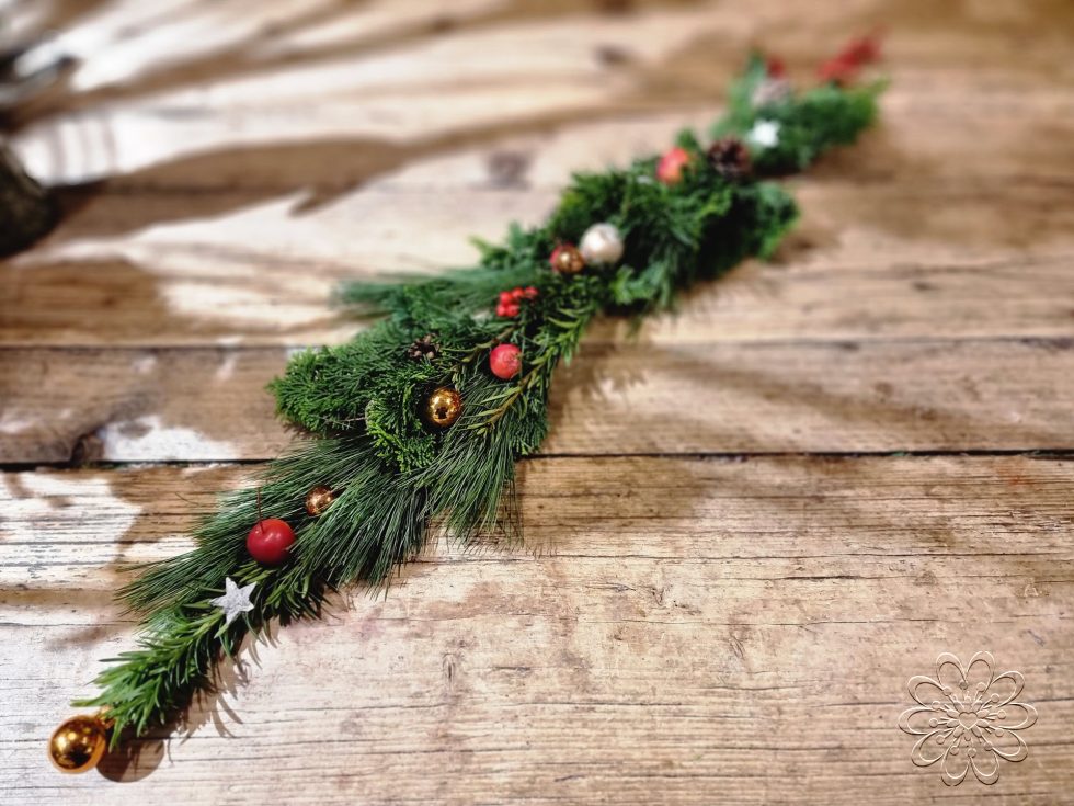 Kerst decoratie tafelloper