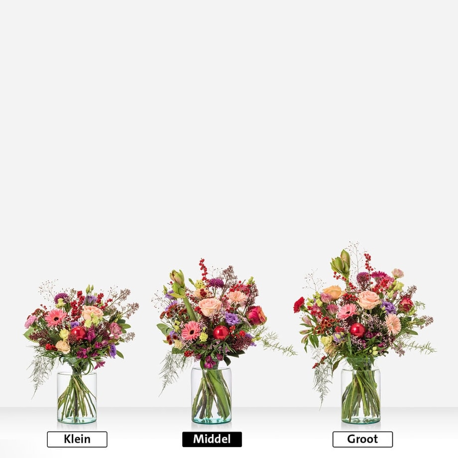 Groen gekleurd kerstboeket - Afbeelding 3