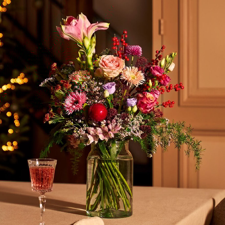 Groen gekleurd kerstboeket - Afbeelding 2