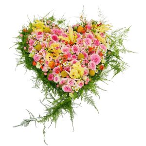 Rouwstuk Rozengeur hart