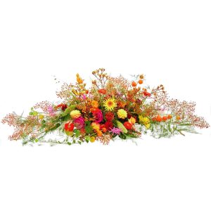 Rouwstuk Warme bes kistbedekking